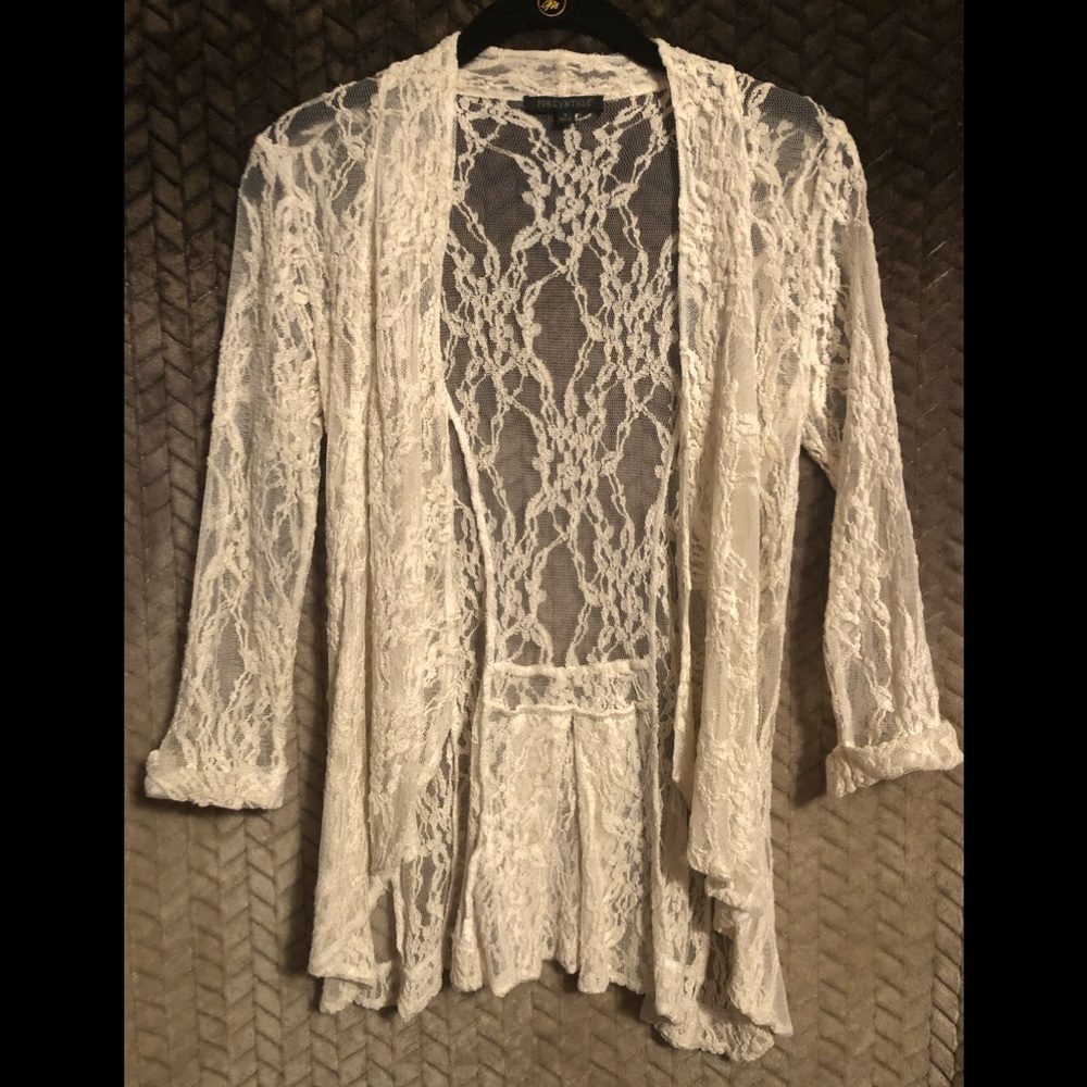 For Cynthia Ivory Lace Blazer